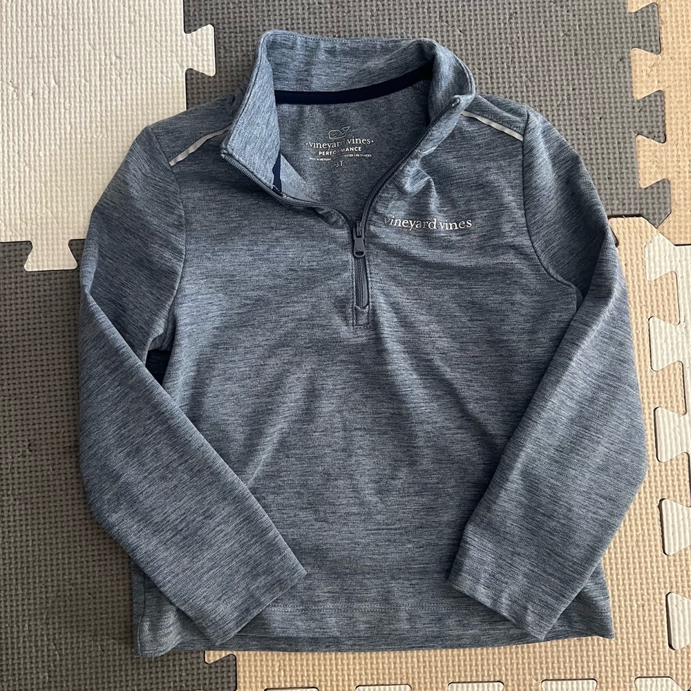 Vineyard Vines Heathered Blue Quarter-Zip Pullover